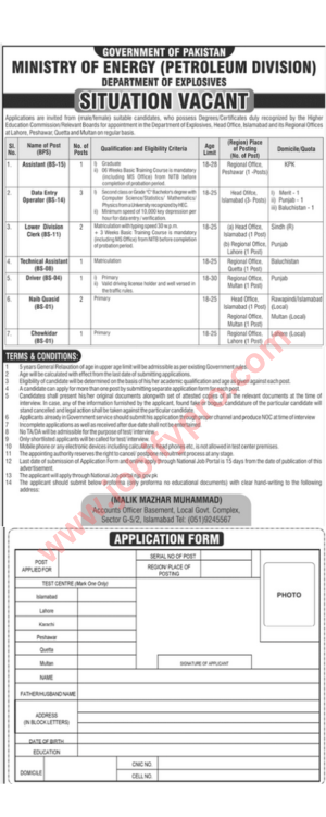  Latest Ministry Of Energy All Pakistan Jobs 2024